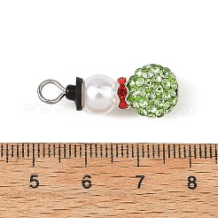 Adornos navideños hechos a mano de arcilla polimérica con colgantes de rhinestone.&nbsp;PALLOY-JF06037-01