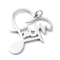 Pendentifs en acier inoxydable 304 anti-ternissement&nbsp;STAS-C097-62P