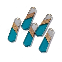 Pendentifs en résine transparente et bois de noyer&nbsp;RESI-M027-06D