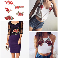 5 Paar 5D-Blumenapplikationen im 3-Stil&nbsp;DIY-WR0003-83