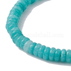 Bracelets extensibles en perles de disque de jade blanc naturel teint&nbsp;BJEW-JB09515-02