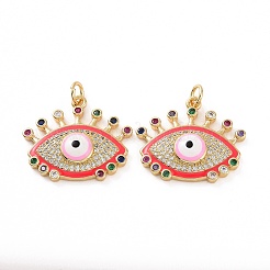 Pendentifs en laiton avec zircon cubique micro pavé&nbsp;KK-E068-VF018