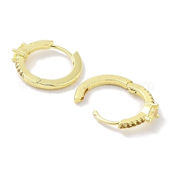 Orecchini a cerchio da donna con pavé di zirconi cubici in ottone&nbsp;EJEW-L269-126G