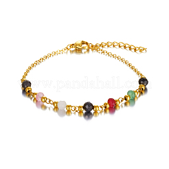 Armbänder aus natürlichen Chalcedon- und Glasperlen&nbsp;KY9954-2