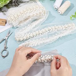 Tissu avec ruban de perles en plastique&nbsp;OCOR-FG0001-29