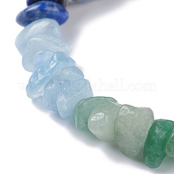 Kinder 7 Chakra natürliche gemischte Steinsplitter-Perlen-Stretch-Armband mit Herz&nbsp;BJEW-JB07377