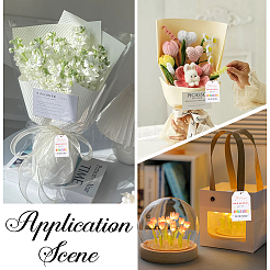 100 tarjeta de papel rectangular con temática de cumpleaños con kit de cordón de yute de 20 m&nbsp;DIY-SP0003-89D