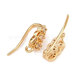 Ohrhaken aus Messing mit Mikropflaster und klaren Zirkonia-Blatt-Motiven&nbsp;KK-A274-14G