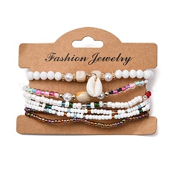 Braccialetti elasticizzati con perline in resina&nbsp;BJEW-Z169-01A