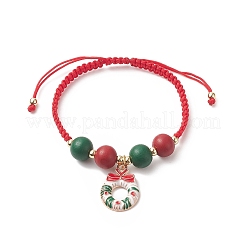 Pulsera con dijes de esmalte y aleación con temática navideña.&nbsp;BJEW-JB09928
