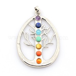 Vintage Chakra Schmuck Messing gemischte Steinanhänger&nbsp;X-G-I114-08