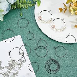 40 pièce de 4 boucles d'oreilles créoles en acier inoxydable chirurgical 316L&nbsp;STAS-UN0027-93