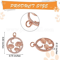 Ciondoli in ottone con micro pavé di zirconi trasparenti da 5 pezzo&nbsp;ZIRC-SZ0003-33A