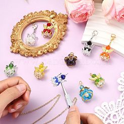 20pcs pendentifs en verre à facettes 10 couleurs&nbsp;PALLOY-SZ00011