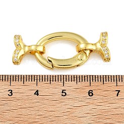 Rack-Plattierung Messing-Mikropavé Klare Zirkonia Faltschließe&nbsp;KK-A234-003G-01