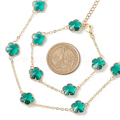 Ensembles collier et bracelet à maillons en verre de fleur de prunier&nbsp;SJEW-JS01293-03