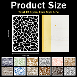 12 foglio di modelli di stencil per pittura e disegno di animali domestici&nbsp;DIY-WH0430-339