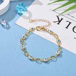 Braccialetti in ottone con maglia a occhio di cavallo&nbsp;BJEW-JB05628
