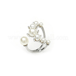 Anelli con polsino aperto in lega con perle finte per donna&nbsp;FN0144-1