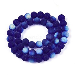 Fili di perline di vetro trasparente smerigliato&nbsp;GLAA-T032-T8mm-MBB15
