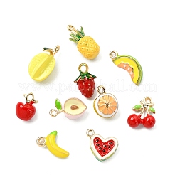 12pcs 12 styles de pendentifs en émail en alliage&nbsp;ENAM-CJ0007-22