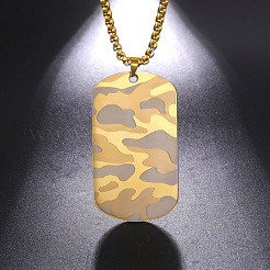 Collane con ciondolo a forma di piastrina militare in acciaio inossidabile 304 per uomo&nbsp;WG22BD4-02