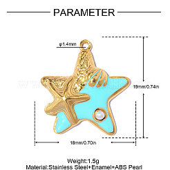 304 Edelstahl-Emaille-Anhänger&nbsp;STAS-OY019-34G