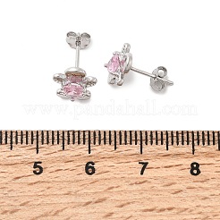 925 Sterling Silber Ohrstecker&nbsp;EJEW-D342-02P