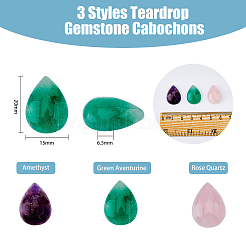 12 pièces 3 styles de cabochons en pierre mélangée naturelle&nbsp;G-DC0001-15