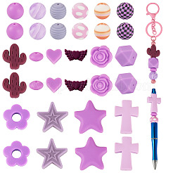 92 perles focales en silicone transparentes&nbsp;SIL-TA0002-85C