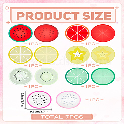 7 posavasos de silicona de 7 estilos&nbsp;AJEW-LP0006-90