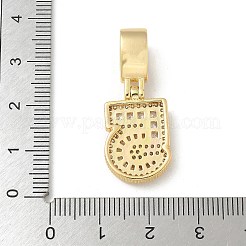Europäische Anhänger aus Messing mit klarem Zirkonia&nbsp;KK-R003-01G-05