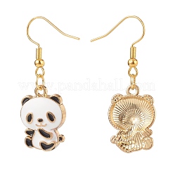 Orecchini pendenti panda smaltati in lega&nbsp;EJEW-JE04997