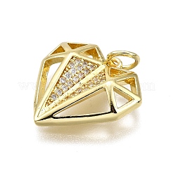 Pendentifs avec zircon cubiques à micro-pavés en laiton&nbsp;KK-Z100-20G-01
