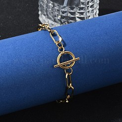 Ionenplattierung (IP) 304 Edelstahl-Büroklammer-Kettenarmbänder&nbsp;BJEW-O186-03G