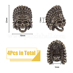 4 pz perline europee in lega stile tibetano&nbsp;TIBEB-FH0001-40AS