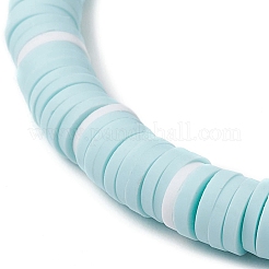 Braccialetti elastici con perline heishi in argilla polimerica fatti a mano e rotondi piatti&nbsp;BJEW-JB11711-01