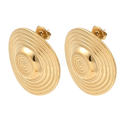 Orecchini a bottone tondi piatti in acciaio inossidabile 304&nbsp;EJEW-K268-53B-G