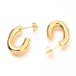 Pendientes de medio aro de acero inoxidable 201&nbsp;EJEW-C501-16G-C