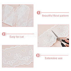Ruban de dentelle brodé de fleurs en coton de 5 m&nbsp;OCOR-WH0097-64