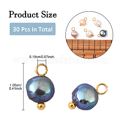 30 stücke 5 farben natürliche zucht süßwasser perle zwei seiten poliert charms&nbsp;PALLOY-YW00092