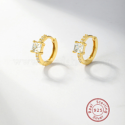 18 boucles d'oreilles créoles en argent sterling plaqué or véritable 925 carat&nbsp;OB9176-3