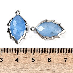 Gefärbte natürliche Jade facettierte Blattanhänger&nbsp;G-I375-04P-17