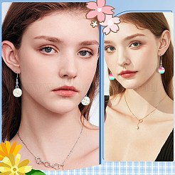 Kit para hacer aretes colgantes de acero inoxidable 304 con cúpula en blanco&nbsp;DIY-SP0001-08B-P