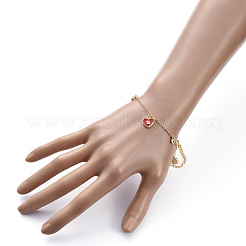 Bracelets en laiton à breloques en zircon cubique transparent micro pave&nbsp;BJEW-JB05253-03
