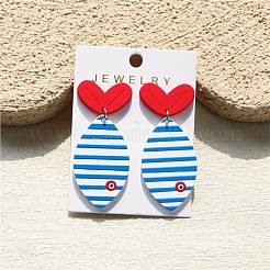 Sommerliche Strand-Ohrstecker aus Acryl mit Streifenmuster&nbsp;FS-WG25FC5-01