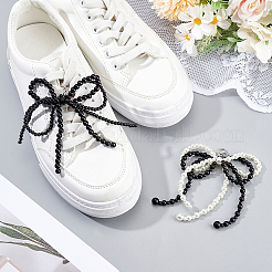 4 Stück 2 Stile Bowknot Harz Imitation Perle Schuh Charms&nbsp;FIND-GA0005-03B