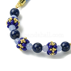 3 Stück 3 Stile 6mm rund gefärbter natürlicher Lapislazuli & gelber Jade & schwarzer Onyx Perlenschieber-Armband-Sets&nbsp;BJEW-MZ00062