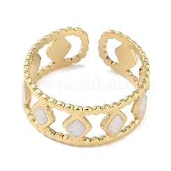 Ionenplattierung (IP) 304 Edelstahl Emaille Manschette Fingerringe&nbsp;RJEW-L107-041G-01