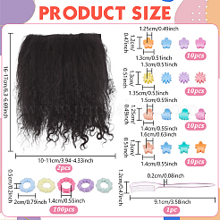 2 perruque en laine pour poupée&nbsp;DIY-NB0016-02B